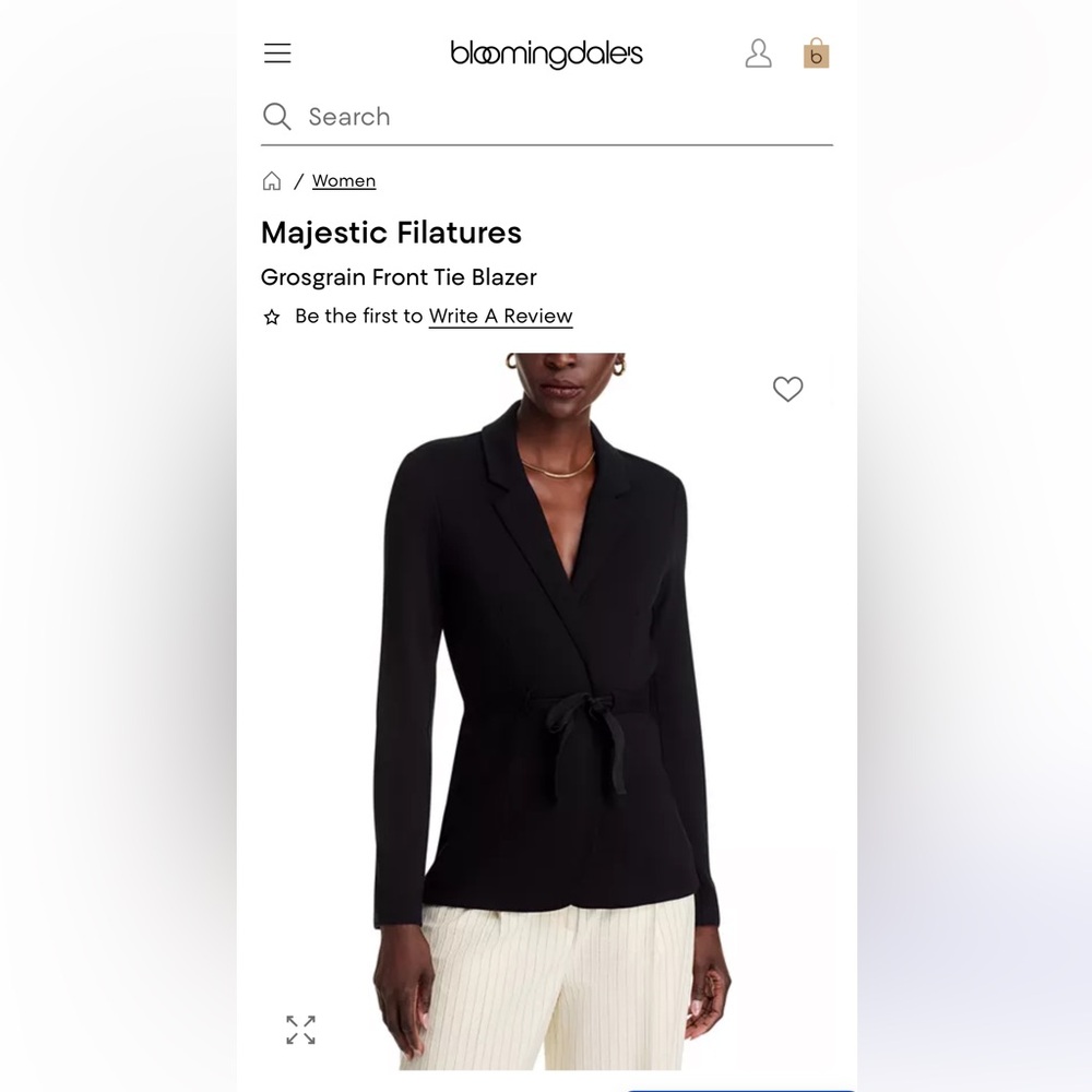 Majestic Filatures Linen Grosgrain Front Tie Blazer